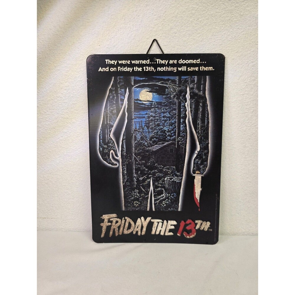 Friday The 13th Poster Tin Metal Embossed Sign Man Cave 9"x 13"